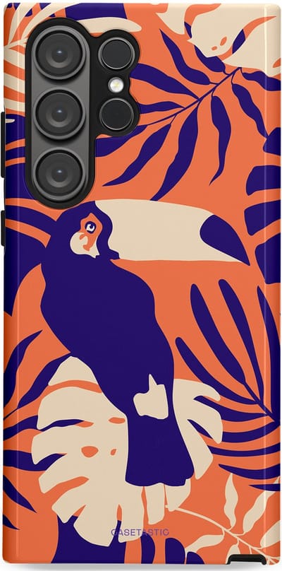 Casetastic Hoesje Geschikt voor Samsung S23 Ultra - Stijlvolle Beschermende Duo-layer Case - Paradijs Toekan