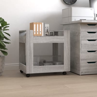 vidaXL - Bureaukastje - 60x45x60 - cm - bewerkt - hout - grijs - sonoma - eikenkleurig