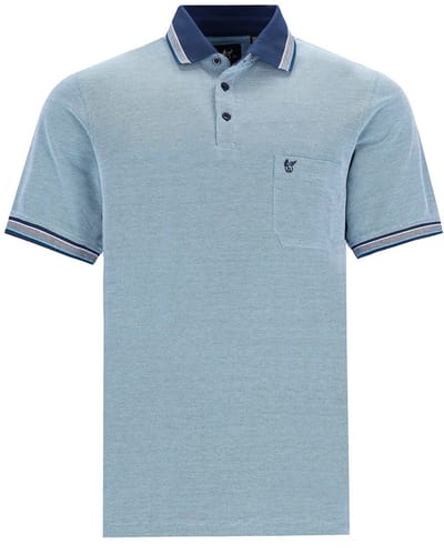 Hajo - Poloshirt Piqué - heren- blauw - maat M