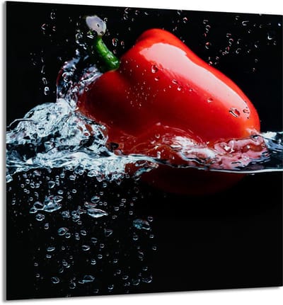 TMK ArtDeko - Glazen Keukenpaneel - 60x65 cm - Paprika