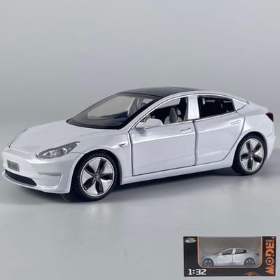 1:32 Modèle 3 Véhicule Électrique Pur à Énergie Nouvelle Modèle Réduit en Alliage Métallique Moulé Sous Pression Simulation Élevée Décoration Classique Ornements Cadeau