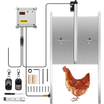 Automatische kippenhokdeur, Timer en lichtsensor kippendeuropener, 12V 66W kippenhokdeur, Elektrische pluimveedeuropener kit met infrarood