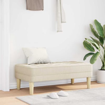 vidaXL - Bank - met - kussen - Linnen - 113 - x - 57 - x - 39 - cm - Stof