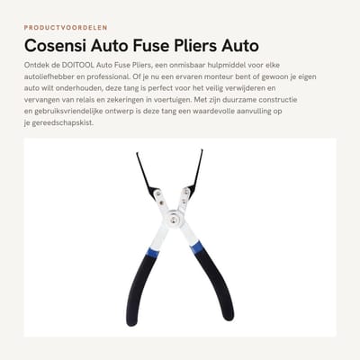 Dailygoods- Zekertang Duurzaam - Fuse/Relais Trekker - Auto Gereedschap - Reparatie Tool - Handzaam - Onmisbaar voor Auto Onderhoud - Zekeringstang