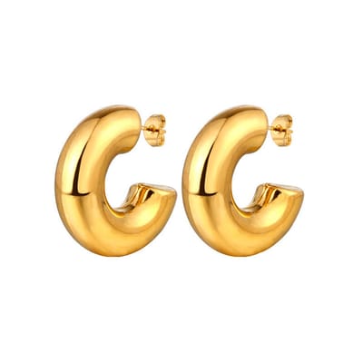 Lajetti - Studs Ringen Stainless Steel Gold plated - Dames oorbellen