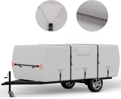 Camperhoes - Aanhangwagenhoes Tenttrailer - Bescherming Camper - Scheurbestendig Waterdicht - 14-16 ft - Grijs