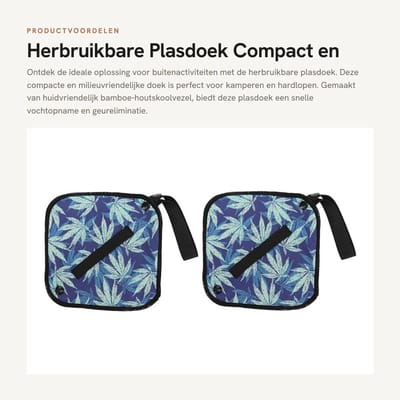 Dailygoods- Plasdoek Herbruikbaar - 2 Stuks - Huidvriendelijk Materiaal - Waterdichte TPU-laag - Snelle Vochtopname - Antislip Ontwerp - Kampeermat