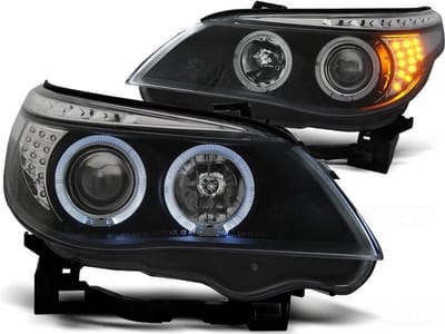 Koplampen - dual halo rims - voor BMW E60/E61 03-07 - ANGEL EYES