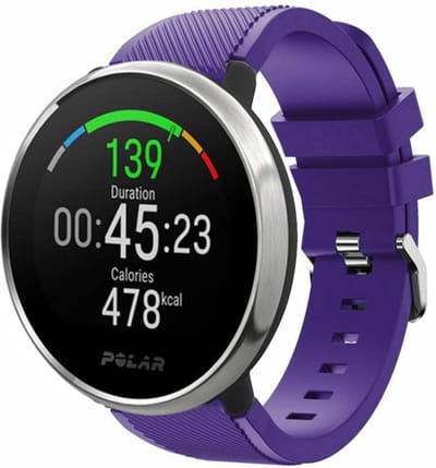 Strap-it Twill siliconen bandje - geschikt voor Polar Ignite / Ignite 2 / Ignite 3 / Unite / Pacer - paars
