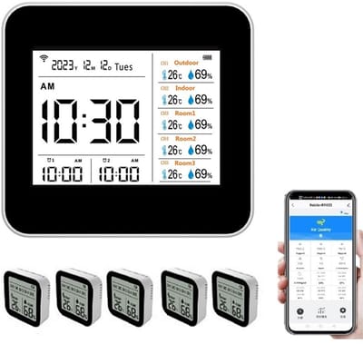 Slimme Binnen Thermometer & Hygrometer met WiFi App Bediening en LCD Display