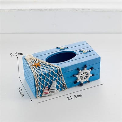 Opbergdoos 24cm Decoratief Creatief Houten Marine Restaurant Opbergorganizer Servethouder Houten Plank Mediterrane Stijl