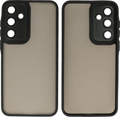 Hoesje Geschikt voor Samsung Galaxy A15 - Mat-Transparent met Camera Beschermer Case - Zwart