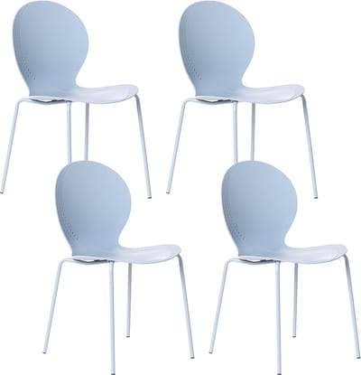 MILOS - Tuinstoel set van 4 - Lichtblauw - Kunststof