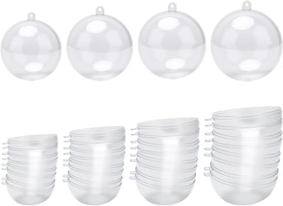 Set van 20 Transparante Plastic Ballen voor Kerstdecoratie, 3-6 cm, Vulballen voor Creatieve Projecten