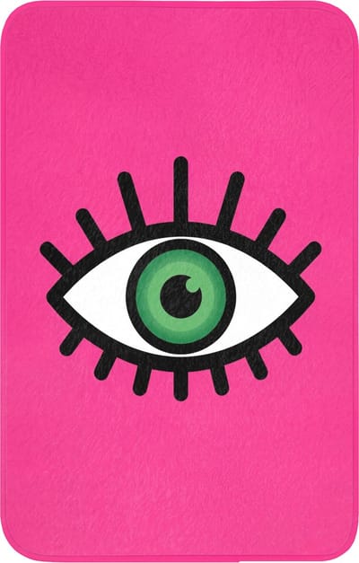 WC mat 50x80 cm - Antislip - Minimalistisch - Oog - Roze - Toiletmat - Vloermat - Douchemat - Toilet tapijt - Toiletmatten