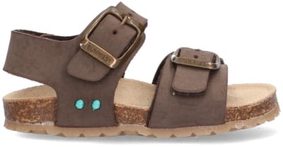 BunniesJR 226406-717 Jongens Platte Sandalen - Bruin - Imitatieleer - Gespsluiting