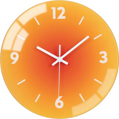 StayPowered Wandklok - Stijlvolle en Stille Wandklok voor een Tijdloos Interieur! - Klassiek Ontwerp - Batterij Aangedreven - Uiterst Stille Werking - Niet Tikkend - Oranje - Levering Sneller dan Aangegeven!