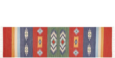 KAMARIS - Vloerkleed - Meerkleurig - 80 x 300 cm - Katoen