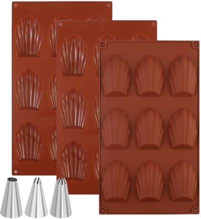 Dailygoody - Madeleine Bakvormen - Siliconen Vormen - Eenvoudig te Verwijderen - Bruin - Voor Koekjes en Chocolade - Duurzaam en Flexibel - Ideaal voo