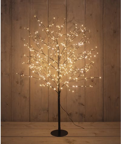 Anna's Collection Lichtboom - zwart - 120 cm - metaal - 600 leds - warm wit - kerstboom