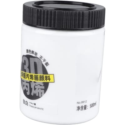 Peinture Acrylique Blanche 500ml Imperméable Protection Solaire Haute Concentration Coloris Inaltérable Peinture Acrylique pour Toile Papier Bois black