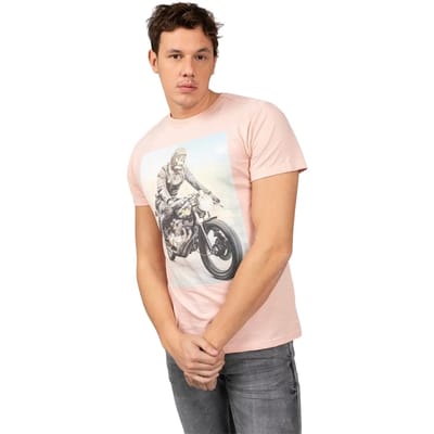 DEELUXE T-shirt met motorprintRINGO Old Pink