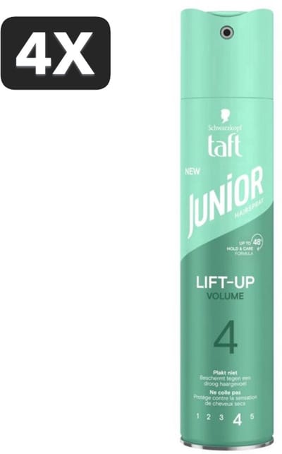 4 x Taft Junior Lift-Up Volume 4 Haarspray – 250 ml