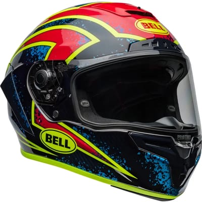Bell Race Star DLX Flex Xenon Glanzend Blauw Retina Integraalhelm - Helm