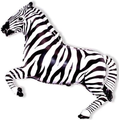 Grote Zebra Folieballon Zwart Wit - 84 cm Opblaasbaar Dierenballon