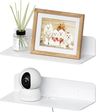 23 cm witte acrylplanken - 2-pack voor wanddecoratie, opbergruimte en moderne inrichting