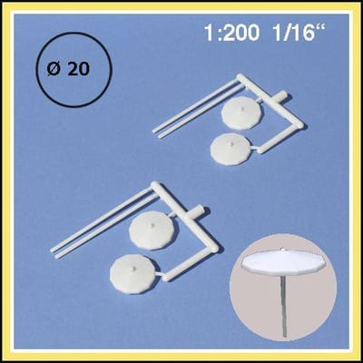 Schulcz Maquettebouw Parasols 1:200 Ø20mm wit 4st