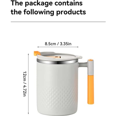 Tasse à café isotherme anti-brûlure avec poignée en acier inoxydable 304, double couche, pour le lait et le café 401-500ml