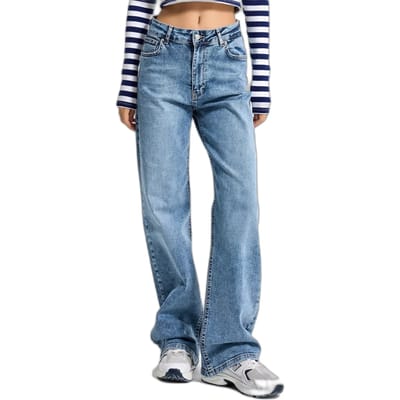It's Basic - STRAIGHT HIGH RISE JEANS - AZURE