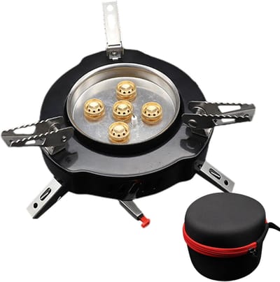 Camping kookbrander - Draagbare keukenbrander - Outdoor koken - Windbescherming technologie - 16800W - Zilver