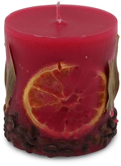 Potpourri geurkaars aardbei bordeaux met een zachte noot van sinasappel en koffie - 7x8 cm handgemaakte geurkaars