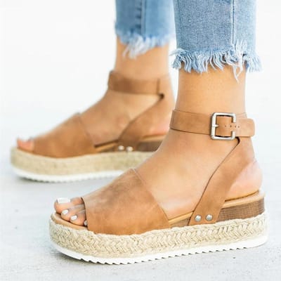 Dames Sandalen Sleehakken Schoenen Voor Dames Hakken Sandalen Zomerschoenen Slippers Chaussures Femme Platform Sandalen 39 bruin