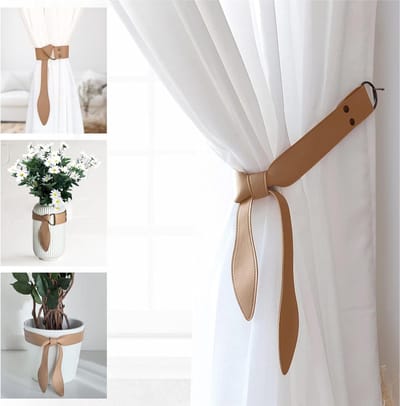Gordijnbinders Set - Decoratieve Tiebacks - Gordijnen Strikken - Veelzijdig Decoratief - Zandbeige