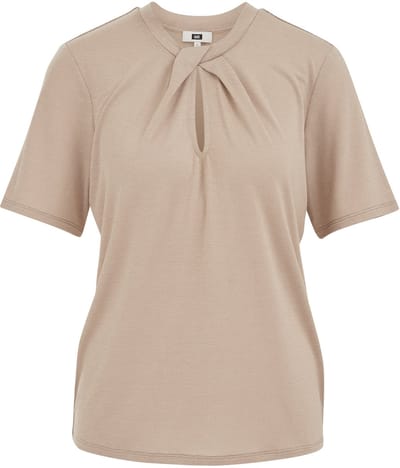 WE Fashion Dames jersey T-shirt met plooidetail en glittergaren