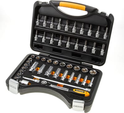 IRONSIDE 49-delige Doppenset chroom 3/8" | In stevige kunststof koffer | Complete gereedschapset voor klussen