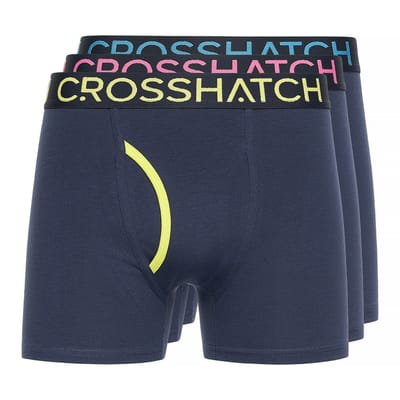 Crosshatch Heren Trioglow Boxershorts (Set van 3) (Marine)