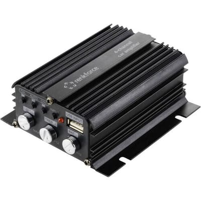 Renkforce RF-CMP-204 Versterker 4-kanaals 200 W Bluetooth/USB audio playback, Volume/bass/treble control