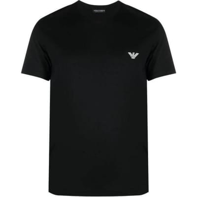 Emporio Armani Ss22 T-shirt Casual Manches Courtes Col Rond Impression Logo Couleur Unie Homme T-shirts Noir 111341-2R511-00020 M black