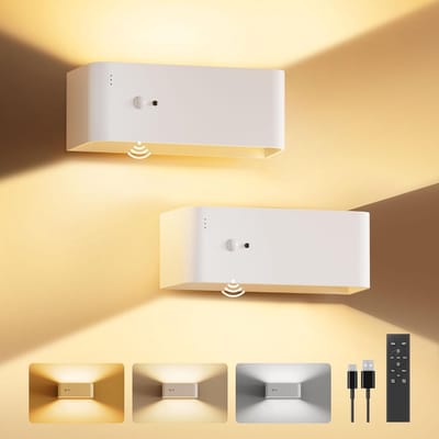 Draadloze Wandlamp - Accu Lamp - Verlichting Binnen - Met Bewegingsmelder - 8000 mAh Batterij - Wit