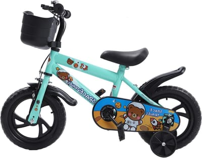 Kinderfiets met zijwielen - Peuterfiets loopfiets - Veilig leren fietsen - Voorkomt vastzittende voeten - 82 cm - Zwart