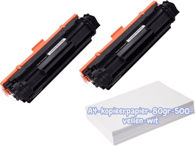 KATRIZ® huismerk toner CF244A | HP 44A(2stuks)+Kopieerpapier-A4-80GR-500vellen|Geschikt voor LaserJet Pro M15a / LaserJet Pro M15w/ LaserJet Pro M28a /LaserJet Pro M28w