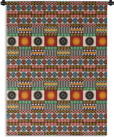 Wandkleed - Wanddoek - Patronen - Maya - Details - Zuid-Amerika - 150x200 cm - Wandtapijt