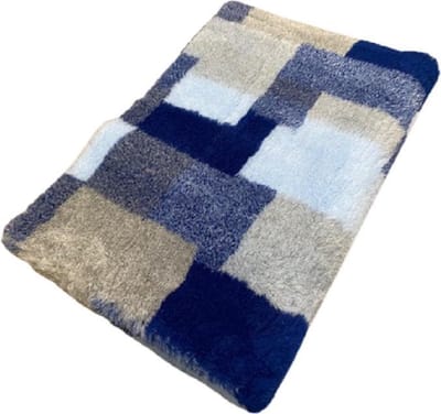 Vetbed - Dierenmat - Dierenkleed - Hondenkleed - Patchwork Lichtblauw Latex Anti Slip 150 x 100 cm - Machine wasbaar