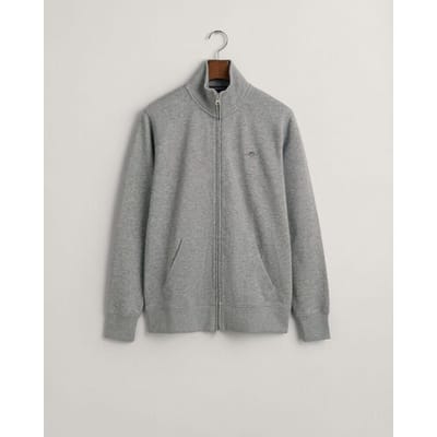 Gant Vest Two-Way Front Zip Sweat Cardigan Grijs Melange / male