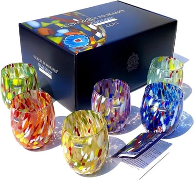Mazzega Art & Design Murano waterglazen colombina gift box