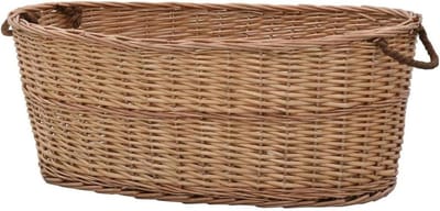 Houtmand - Opbergmand - Haardhout Opslag - Met Handgrepen - 88 cm - Bruin